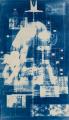 Klara Meinhardt: Embodiment – Regeneration, 2017, 
Cyanotype on canvas, 280 x 150 cm

